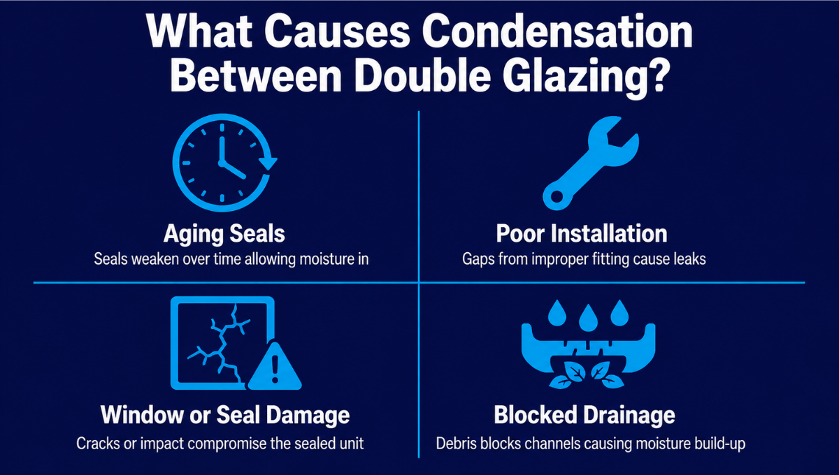 What Causes Condensation Between Double Glazing? 
